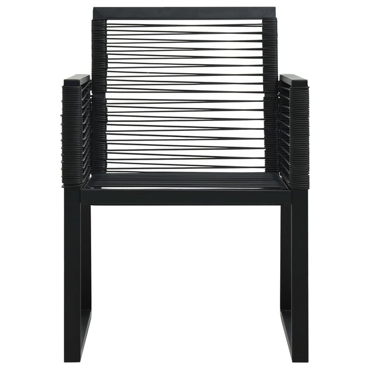 Garden Chair Black PVC Rattan Outdoor Patio Seating Lounge Chairs